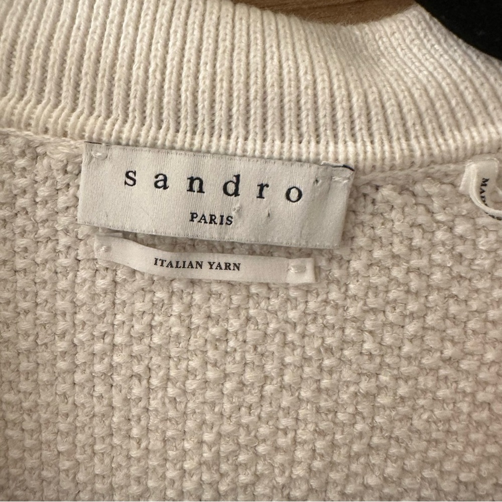 Sandro Nautical Style Cardigan in white size 0/XS - Picture 9 of 11